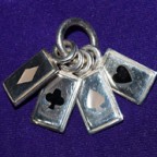 4 Cards Silver Pendant